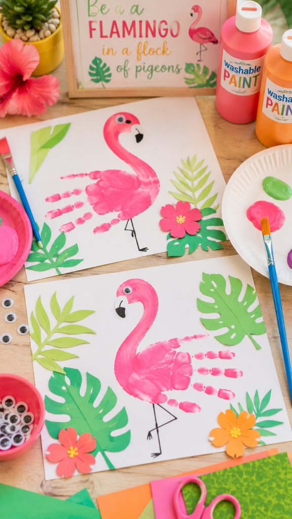 Tropical flamingo craft fun