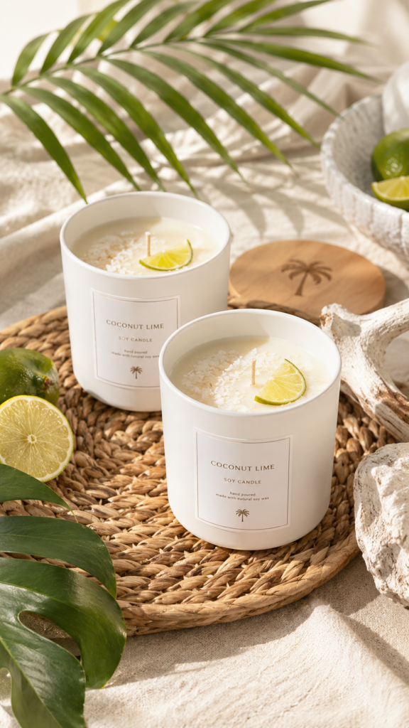 Tropical serenity with coconut lime candles