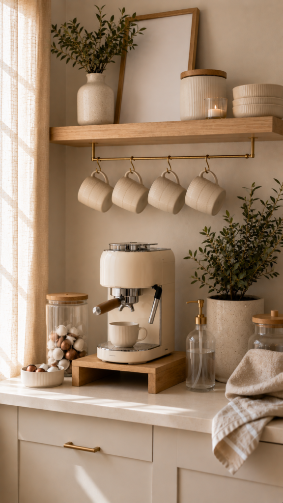 Warm and serene coffee nook