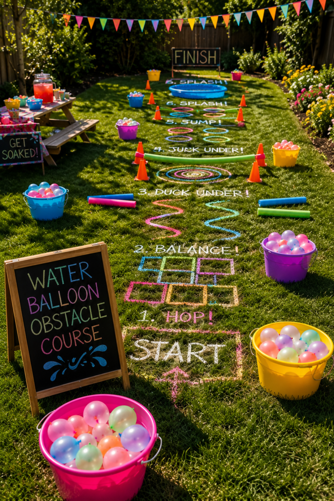 Water balloon obstacle course party